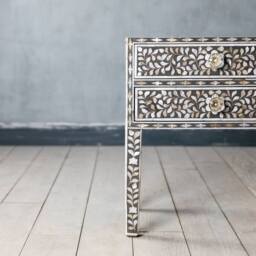 Graham and Green Maxi Grey Mother of Pearl Bedside Table - thumbnail 5