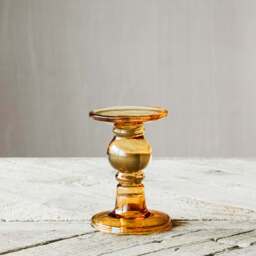 Graham and Green Tall Amber Glass Candle Holder - thumbnail 2