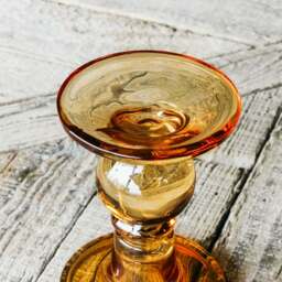 Graham and Green Tall Amber Glass Candle Holder - thumbnail 3