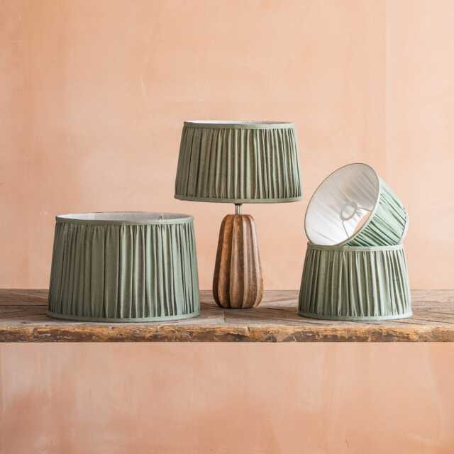 Graham and Green Dark Green Pleated Straight Empire Lampshade - 10 inch - image 1