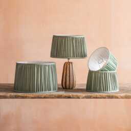 Graham and Green Dark Green Pleated Straight Empire Lampshade - 10 inch - thumbnail 1