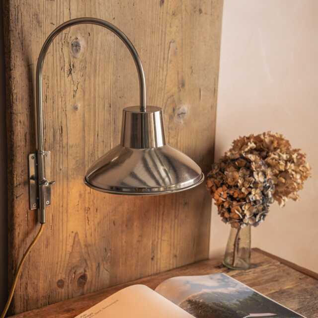 Graham and Green Steel Swan Neck Wall Light - image 1