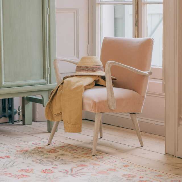 Graham and Green Ellis Rose Velvet Armchair - image 1