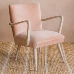Graham and Green Ellis Rose Velvet Armchair - thumbnail 4