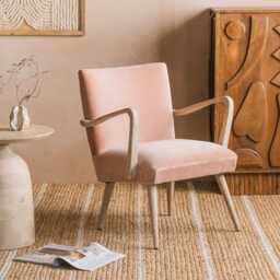 Graham and Green Ellis Rose Velvet Armchair - thumbnail 2