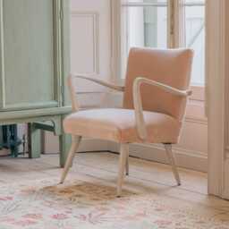 Graham and Green Ellis Rose Velvet Armchair - thumbnail 3