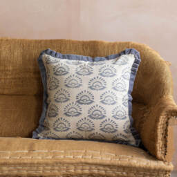 Graham and Green Calantha Hand-Block Printed Square Cushion - thumbnail 2
