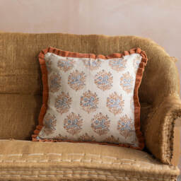 Graham and Green Calantha Hand-Block Printed Square Cushion - thumbnail 3