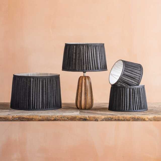 Graham and Green Black Pleated Straight Empire Lampshade - 10 inch - image 1