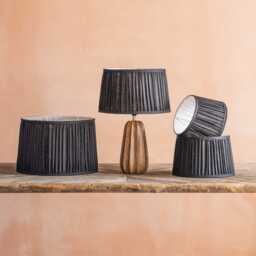 Graham and Green Black Pleated Straight Empire Lampshade - 10 inch - thumbnail 1