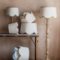 "Graham and Green 12"" Dusky Pink Scallop Lamp Shade" - thumbnail 3