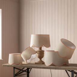 "Graham and Green 12"" Dusky Pink Scallop Lamp Shade" - thumbnail 1