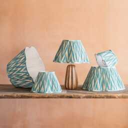 Graham and Green Sky Ikat Scallop Lampshade - 10 inch - thumbnail 1