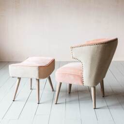 Graham and Green Audrey Rose Velvet Footstool - thumbnail 2