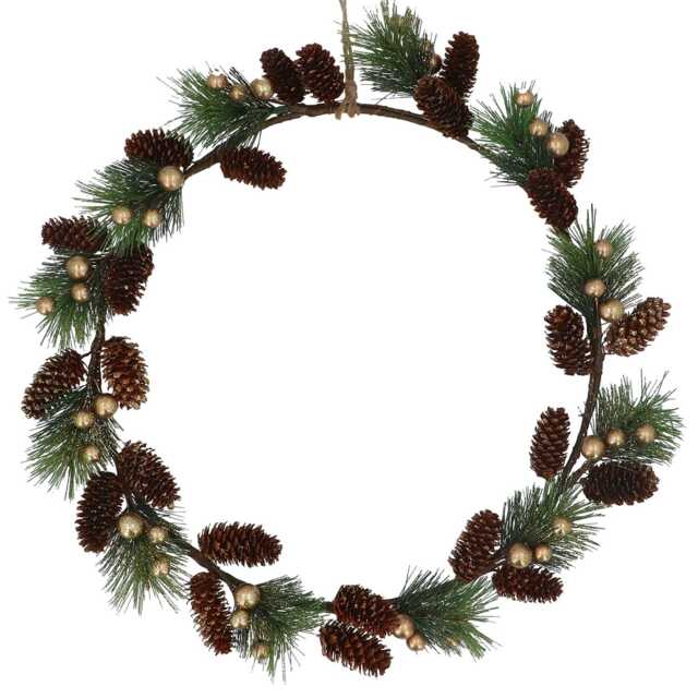 Graham and Green Pinecone & Berries Narrow Christmas Wreath