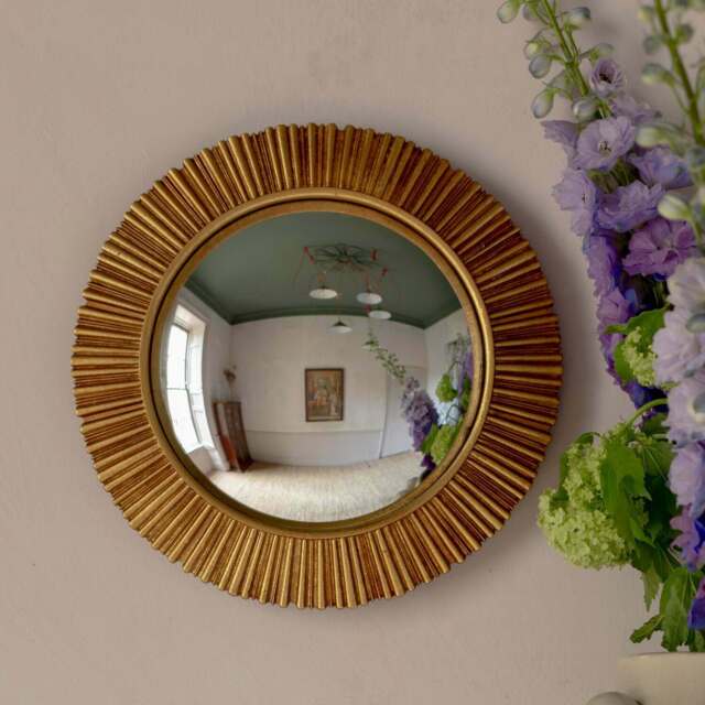 Graham and Green Gold Round Convex Wall Mirror - image 1