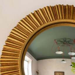 Graham and Green Gold Round Convex Wall Mirror - thumbnail 2