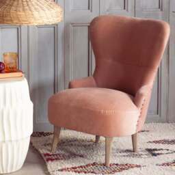 Graham and Green Ree Blush Velvet Cocktail Chair - thumbnail 1