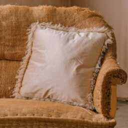 Graham and Green Sand Faux Fur Square Cushion - thumbnail 3