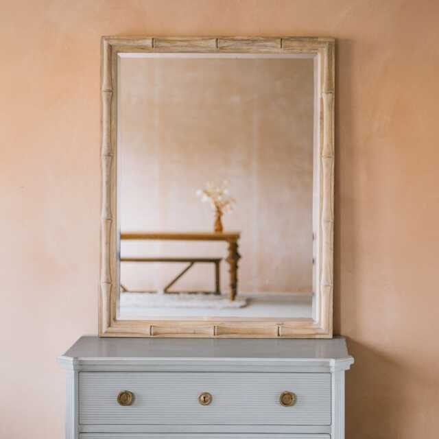Graham and Green Natural Bamboo Large Wall Mirror - image 1