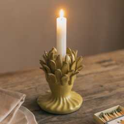 Graham and Green Yellow Artichoke Flower Candle Holder - thumbnail 1