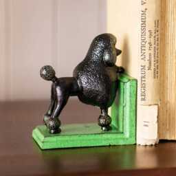Graham and Green Antiqued Cast Iron Black Poodle Bookends - thumbnail 2