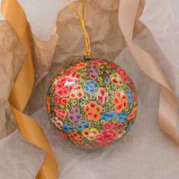 Graham and Green Gold Hand Painted Floral Bauble - thumbnail 2