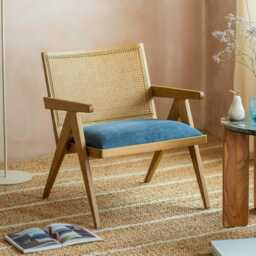 Graham and Green Elodie Midnight Velvet Armchair - thumbnail 2