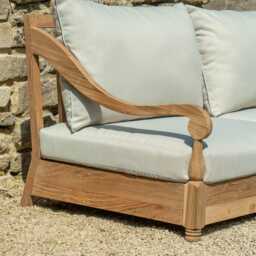 Graham and Green Wyatt Teak Wood Two Seater Outdoor Sofa - thumbnail 1