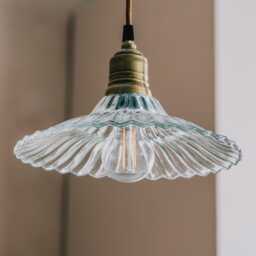 Graham and Green Clear Ridged Glass Pendant Ceiling Light - thumbnail 2