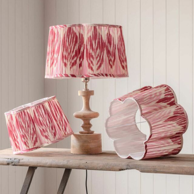 "Graham and Green 12"" Pink Ikat Flower Empire Lamp Shade" - image 1