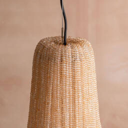Graham and Green Adara Peach Beaded Pendant Light - thumbnail 3