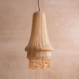 Graham and Green Adara Peach Beaded Pendant Light - thumbnail 1