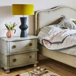 Graham and Green Oyster Two Drawer Bedside Table - thumbnail 1