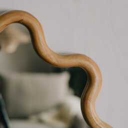 Graham and Green Wavy Rubberwood Wall Mirror - thumbnail 2
