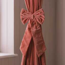 Graham and Green Set of Two Tea Rose Velvet Bow Curtain Tie Backs - thumbnail 1