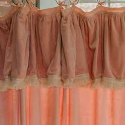 Graham and Green Felicity Rose Velvet Frill Curtain - 135 x 270cm - thumbnail 2