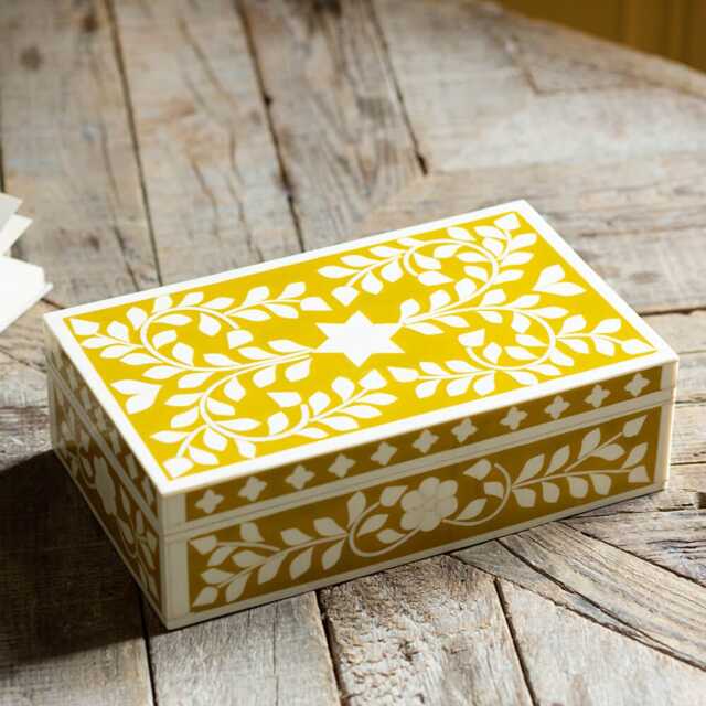 Yellow Floral Inlay Box