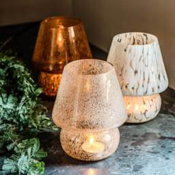 Graham and Green Brown Mushroom Glass Tealight Holder - thumbnail 3