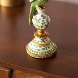Graham and Green Sage Green Ceramic Parrot Candle Holder - thumbnail 3