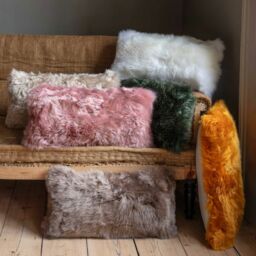 Graham and Green Ivory Sheepskin Cushion - thumbnail 1