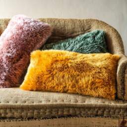 Graham and Green Ivory Sheepskin Cushion - thumbnail 2