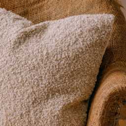 Graham and Green Oatmeal Faux Fur Square Cushion - thumbnail 2