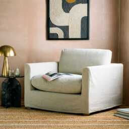 Graham and Green Maribel Oat Linen Armchair