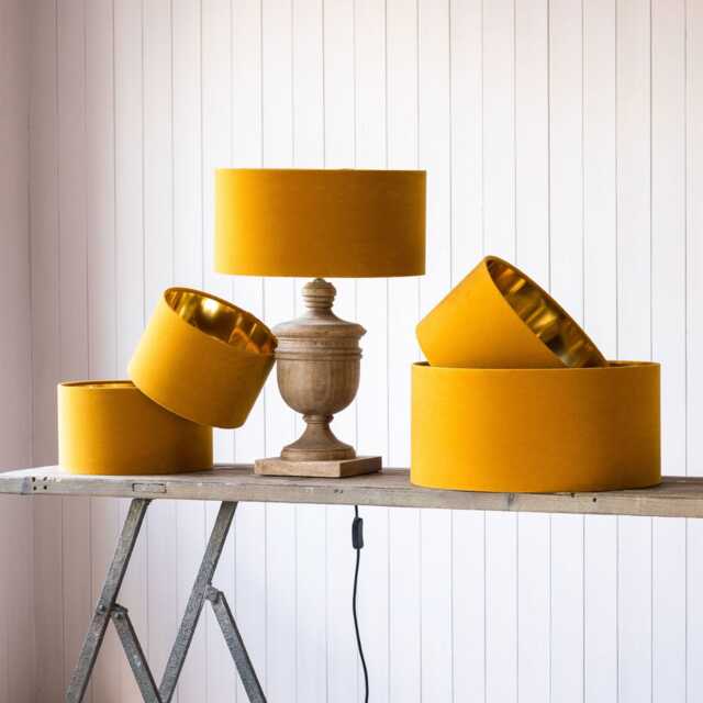Graham and Green 16 inch Maize Velvet Lamp Shade - image 1