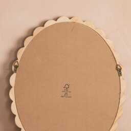 Graham and Green Fluted Rubberwood Oval Mirror - thumbnail 4