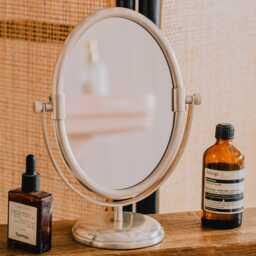 Graham and Green Marisol Silver Oval Table Mirror - thumbnail 1