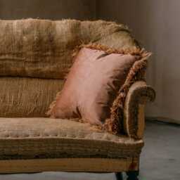 Graham and Green Caramel Faux Fur Square Cushion - thumbnail 3