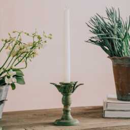 Graham and Green Green Iron Leaf Large Candle Holder - thumbnail 3