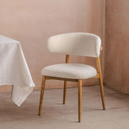 Graham and Green Beaufort White Boucle Dining Chair